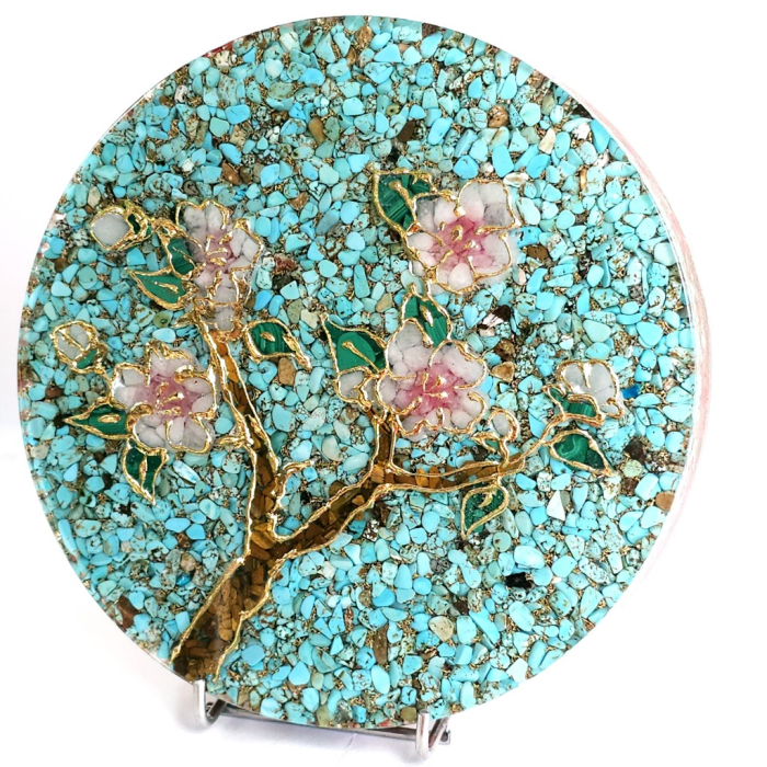 Decoratiune cu ramura flori de mar din pietre semipretioase [3]