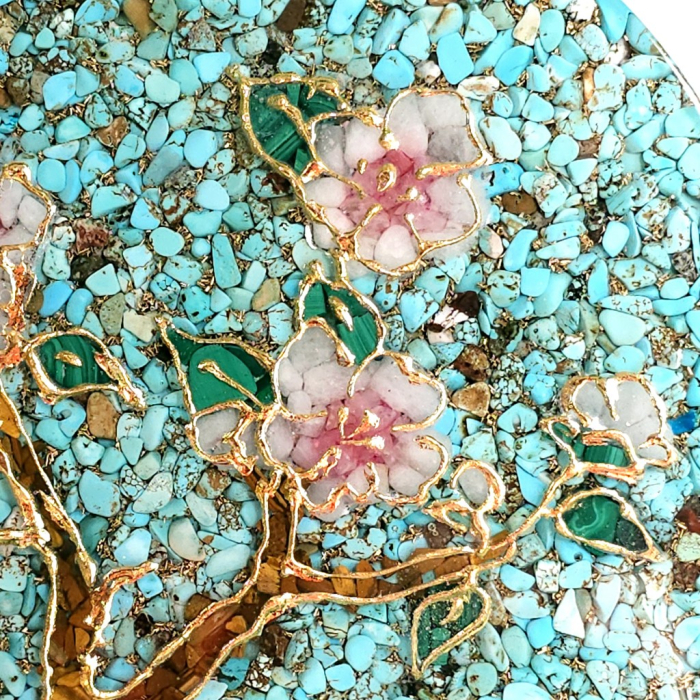 Decoratiune cu ramura flori de mar din pietre semipretioase [4]