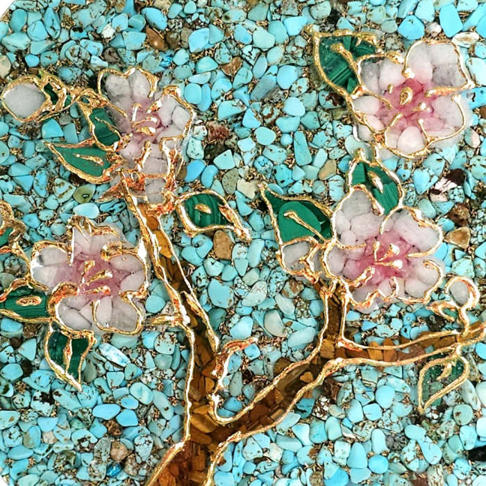 Decoratiune cu ramura flori de mar din pietre semipretioase [5]