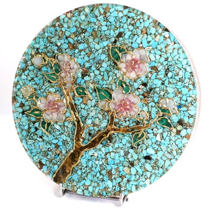 Decoratiune cu ramura flori de mar din pietre semipretioase [7]