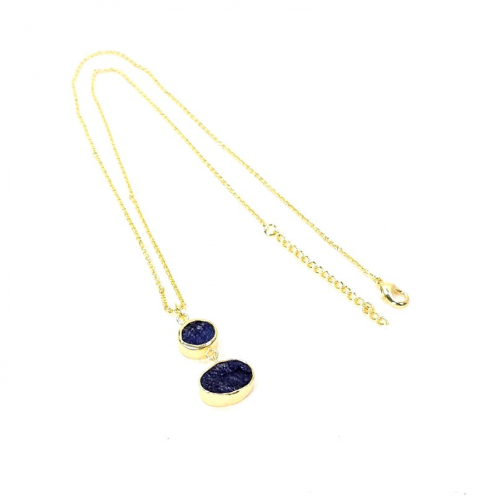 Tanzanit natural colier placat cu aur [5]