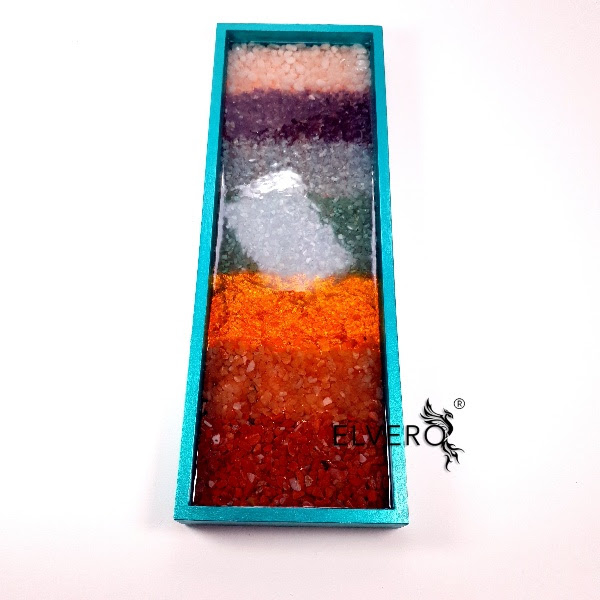 Tavă orgon 7 chakre, 40x14x3 cm, cu pietre semiprețioase * [3]