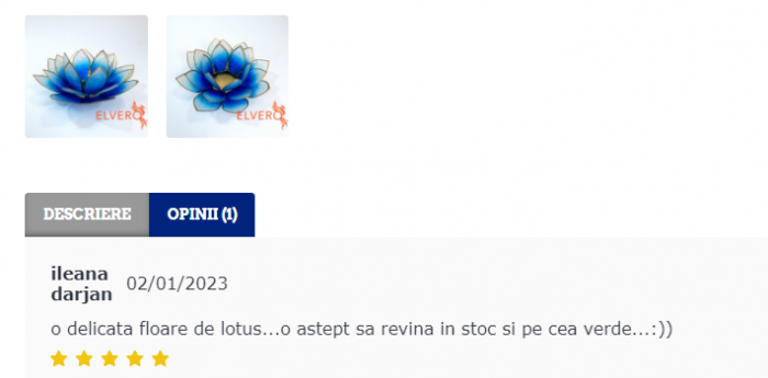 Lotus suport pentru lumânare din sidef albastru [6]