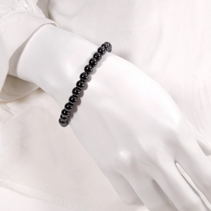 Bratara elastica turmalina neagra sfere 6 mm [5]