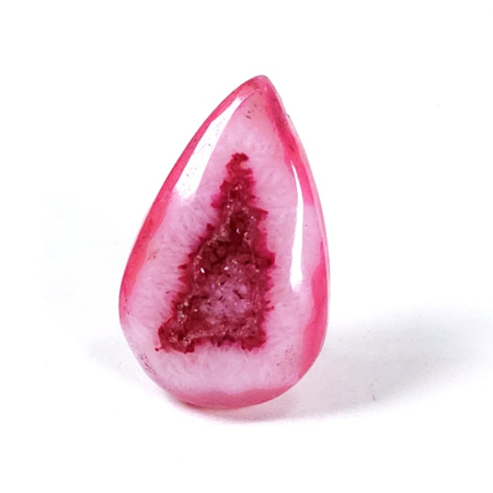 Caboson agat druzitic alb roz