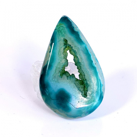 Cabochoane pietre naturale - Agat druzzy verde cabochon piatra semipretioasa