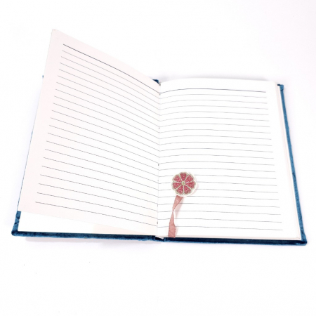 Agenda nedatata cu coperta de catifea cu model floral [3]