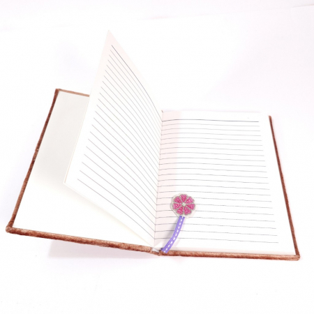 Jurnal cu coperta de catifea cu model floral [2]