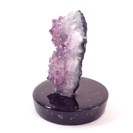 Decoratiune sectiune geoda ametist pe suport turmalina neagră [2]