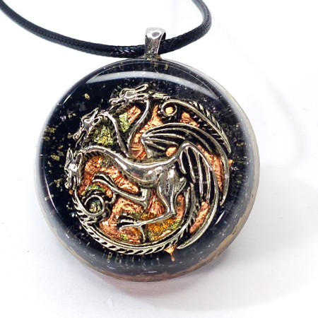 Pandantive Elvero - Amuleta dragon trei capete uroboros orgon