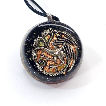 Amuleta dragon trei capete uroboros orgon [5]