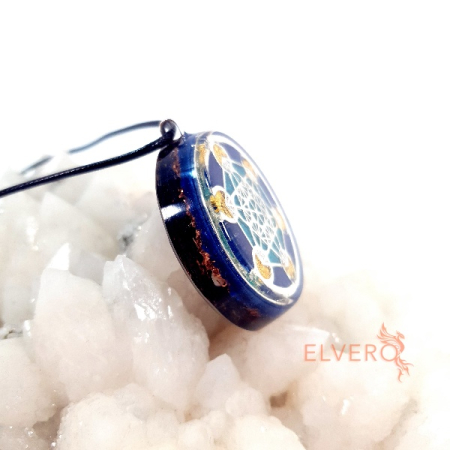 Medalion Cubul lui Metatron cu fenacit, realizat de Elvero [4]