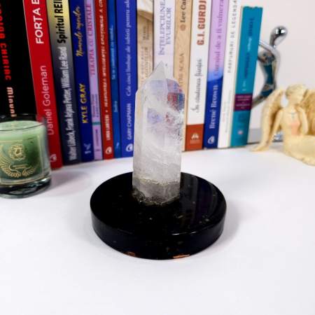 Bagheta din cuart natural pe suport orgonic din turmalina [5]