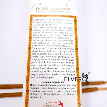 Betisoare parfumate Fiore D'Oriente Balsamic cu uleiuri esentiale, Marco Polo's Treasures [1]