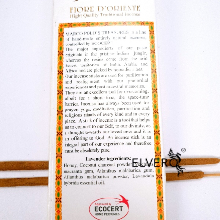 Betisoare parfumate Fiore d'Oriente Lavender cu ulei esential lavanda, Marco Polo's Treasures [1]