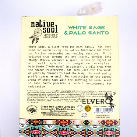 Betisoare parfumate Green Tree White Sage and Palo Santo, Native Soul [4]