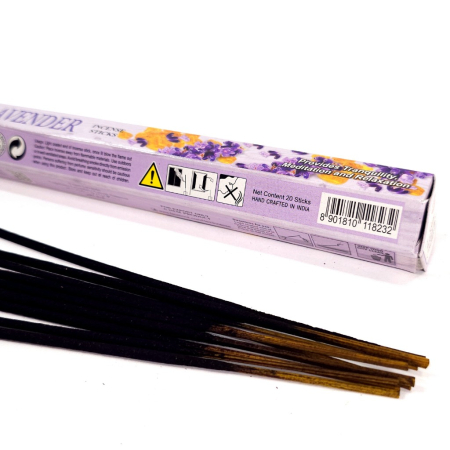 Bețișoare parfumate HEM Copal Lavender 20 buc cutie hexagonală lavandă tămâie India [3]