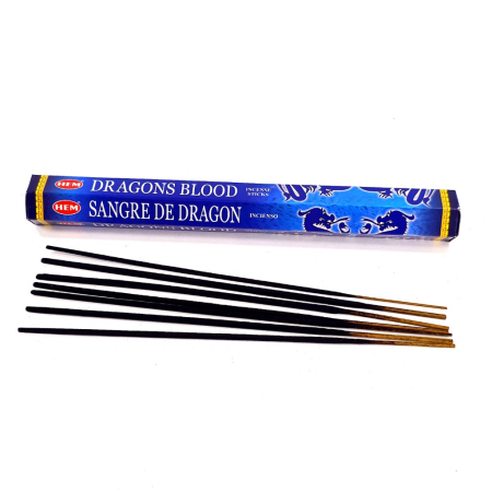 Betisoare parfumate - Bețișoare parfumate HEM Dragons Blood Blue cutie hexagonală 20 buc