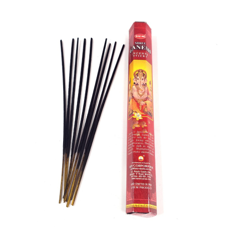 Bețișoare parfumate HEM Shree Ganesh cutie hexagonală 20 buc aromă florală miere