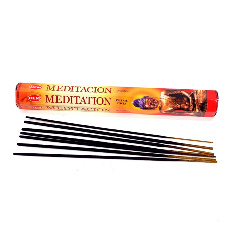 Bețișoare parfumate HEM Meditation cutie hexagonală 20 buc pentru meditație