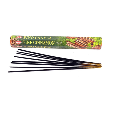 Betisoare parfumate - Bețișoare parfumate HEM Pine Cinnamon cutie hexagonală 20 bucăți aromă pin scorțișoară India