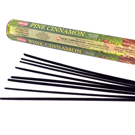 Bețișoare parfumate HEM Pine Cinnamon cutie hexagonală 20 bucăți aromă pin scorțișoară India [1]