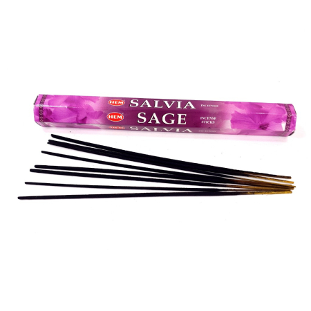 Betisoare parfumate - Bețișoare parfumate HEM Sage, cutie hexagonală 20 buc, aromă salvie purificatoare