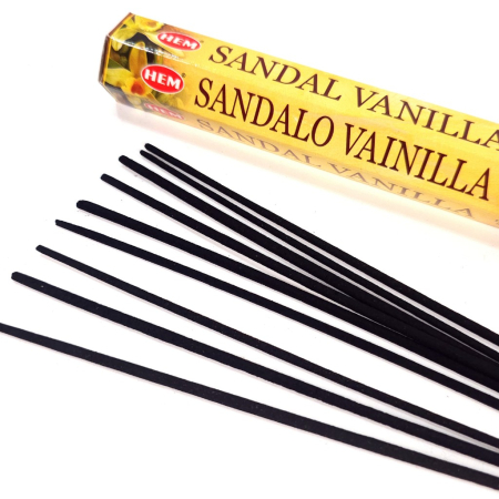 Bețișoare parfumate HEM Sandal Vanilla cutie hexagonală 20 buc aromă santal vanilie [1]