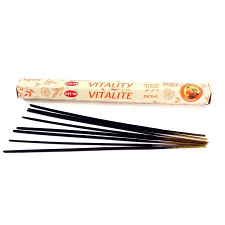 Bețișoare parfumate HEM Vitality cutie hexagonală 20 buc scorțișoară mandarină