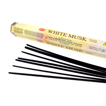 Bețișoare parfumate HEM White Musk cutie hexagonală 20 buc mosc alb vegetal [1]