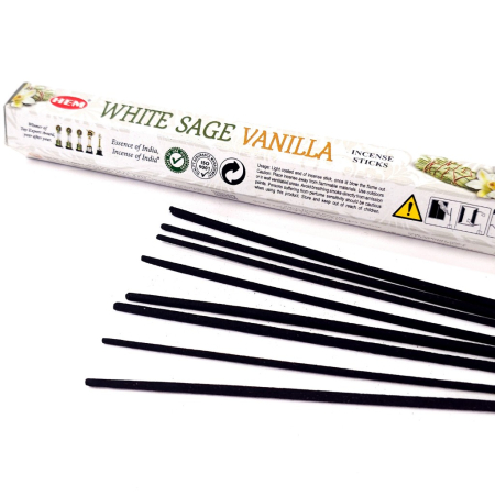 Bețișoare parfumate HEM White Sage Vanilla cutie hexagonală 20 buc salvie vanilie [3]