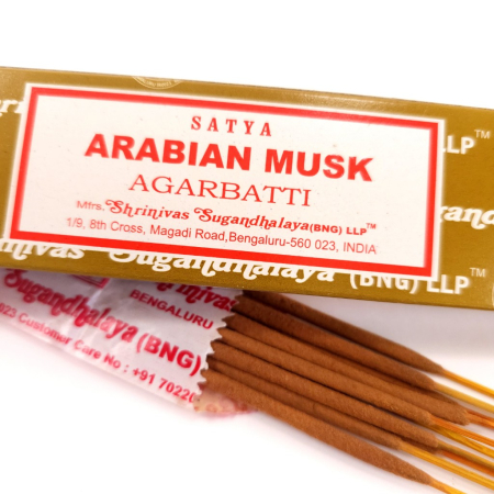 Betisoare parfumate Satya Arabian Musk – 10 bețe naturale cu aromă orientală intensă de mosc [1]