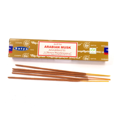 Betisoare parfumate Satya Arabian Musk – 10 bețe naturale cu aromă orientală intensă de mosc