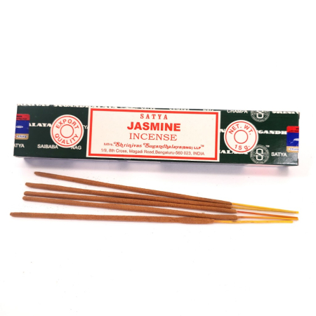 Betisoare parfumate - Betisoare parfumate Satya Jasmine – aromă florală dulce și romantică de iasomie pură, pachet 10 bețișoare