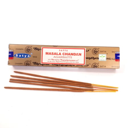 Produse aromaterapie - Bețișoare parfumate Satya Masala Chandan 15 gr, cutie cu 10 bețe, aromă santal, realizate manual India