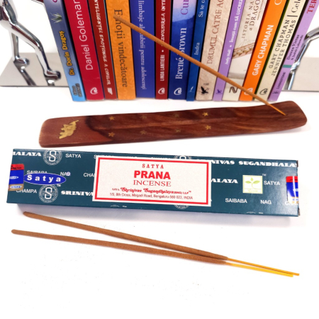 Bețișoare parfumate Satya Prana 15 gr, aromă proaspătă energie vitală, rulate manual India, meditație yoga [2]