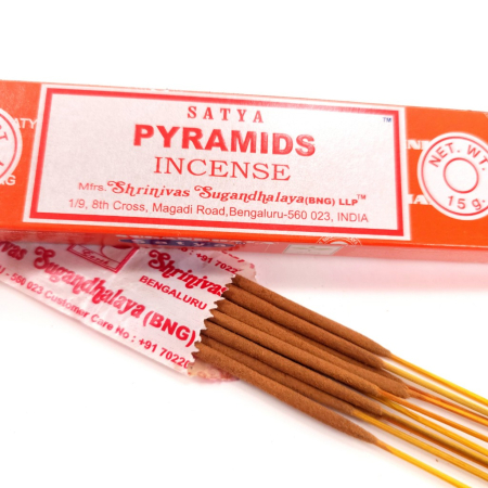 Bețișoare parfumate Satya Pyramids 15 gr – masala, rulate manual India, aromă dulce lemnoasă florală [1]