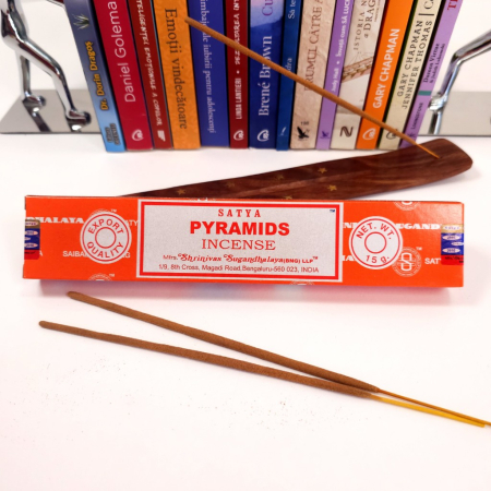 Bețișoare parfumate Satya Pyramids 15 gr – masala, rulate manual India, aromă dulce lemnoasă florală [2]