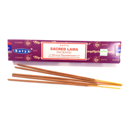 Betisoare parfumate - Bețișoare parfumate Satya Sacred Lama 15 gr cutie carton, aromă dulce-orientală rășini flori condimente, rulate manual India meditație