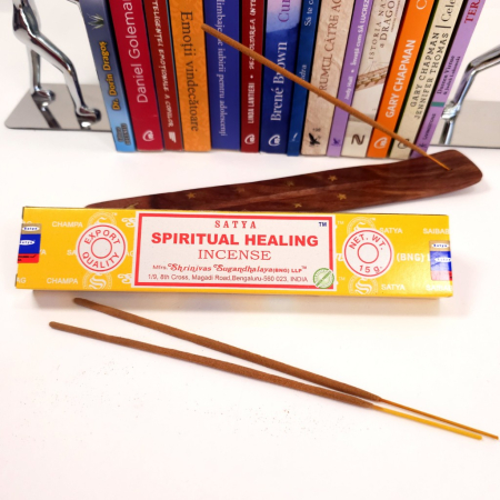 Bețișoare parfumate Satya Spiritual Healing aromă dulceagă profundă relaxantă rulate manual India 15 gr ingrediente naturale [2]
