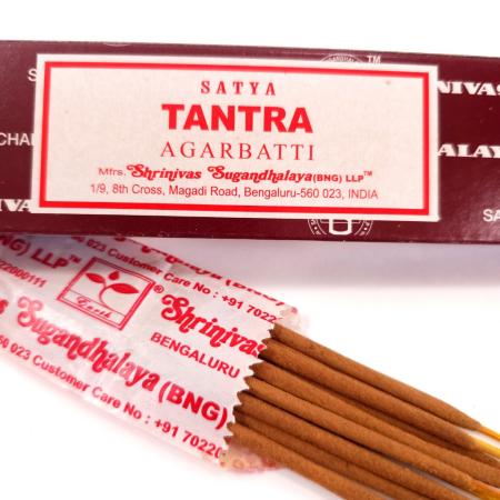 Bețișoare parfumate Satya Tantra 15 gr, 10 buc, aromă orientală caldă, rulate manual India [1]