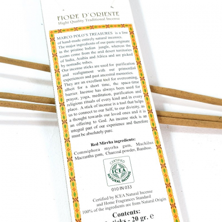 Betisoare parfumate Fiore D'Oriente Red Mirrha, smirna, Marco Polo's Treasures [1]