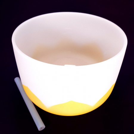 Bol cântător din cristal de cuarț, nota MI, Chakra 3 Manipura, 30 cm [1]