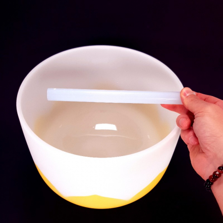 Bol cântător din cristal de cuarț, nota MI, Chakra 3 Manipura, 30 cm [2]