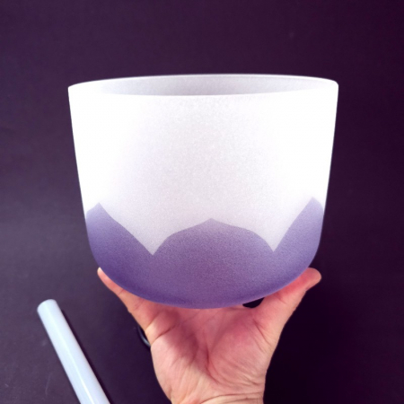 Bol cantator din cristal de cuart nota LA, Chakra 6 Ajna, 20 cm [1]