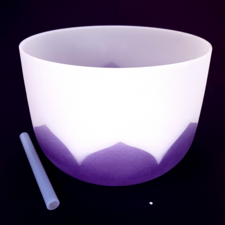 Boluri cantatoare, diapazoane, vergele - Bol cantator din cristal de cuart nota LA, Chakra 6 Ajna, 30 cm