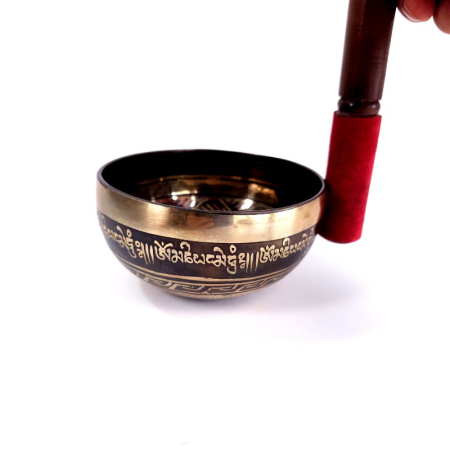 Bol cantator original Nepal gravat cu mantra Om Mani Padme Hum [1]