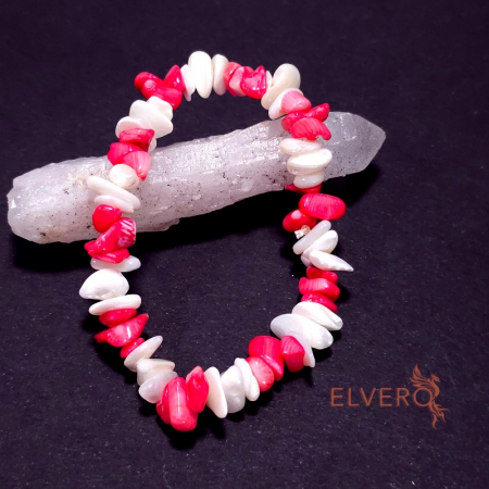 Bratara elastica din coral rosu si sidef [1]