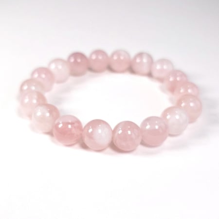 Bijuterii din pietre naturale semiprețioase - Bratara elastica cuart roz – accesoriu fashion din piatra naturala