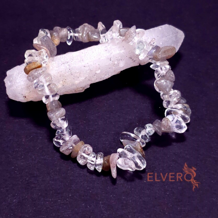 Bratara elastica cristale naturale de labradorit si cuart [2]